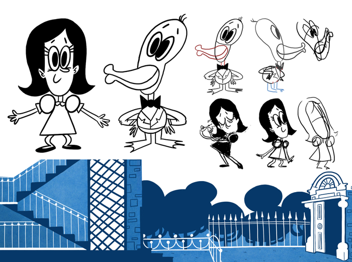 ЖИЛ ПЕВЧИЙ ГУСЬ разработка персонажей и фона анимационного ролика СУЗДАЛЬ ФЕСТ 2017