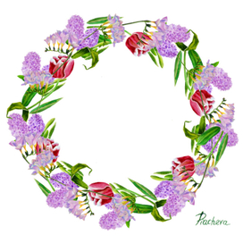 Венок с тюльпанами