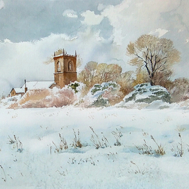 ,,Зима в Ирландии,,Тест аквабумаги.