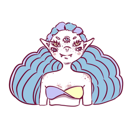 Скетч стикера "Медуза с необычной генетикой"