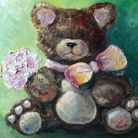 Мишка с пионом