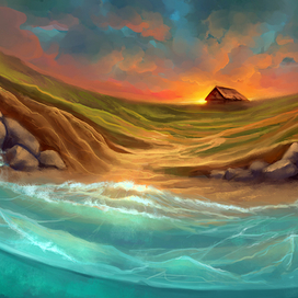 Когда солнце садится, просыпается море