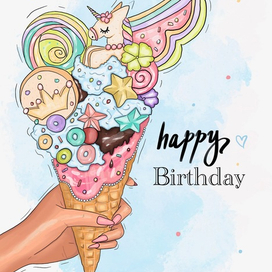 Happy Birthday postcard