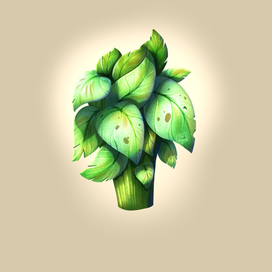 Зелёный куст с текстурами