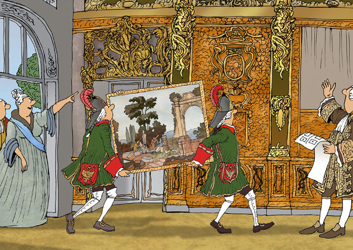 1755 год. Янтарная комната перенесена в Царское село