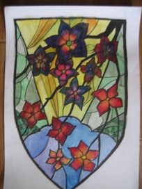 эскиз витража.цветы