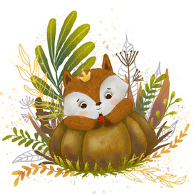 Лисенок и тыковка