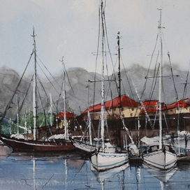 Парусники у причала