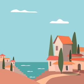 Домики на берегу моря