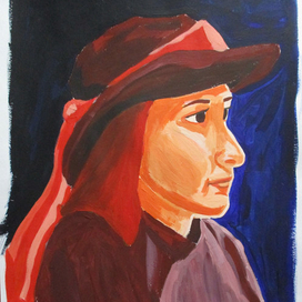 Портрет девушки гуашью
