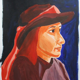 Портрет девушки гуашью