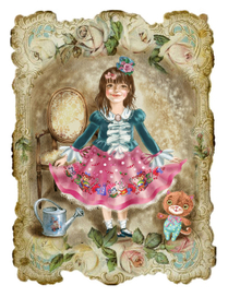 Образ Алисы на винтажном фоне.