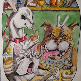 Кот и Пёс в гостях у Мартовского зайца