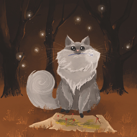 Кот с картой 