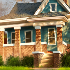 Домик на закате