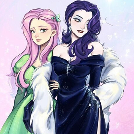 Флаттершай и Рарити (хуманизация)