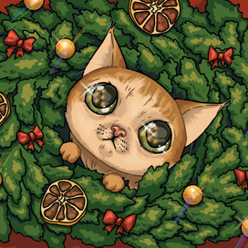 Кесячья новогодняя открытка