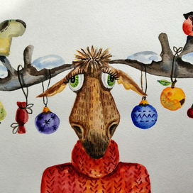 Новогодний лось