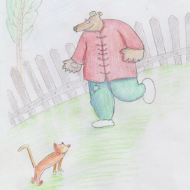 Мишка с котом 