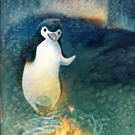 Little scared pinguin