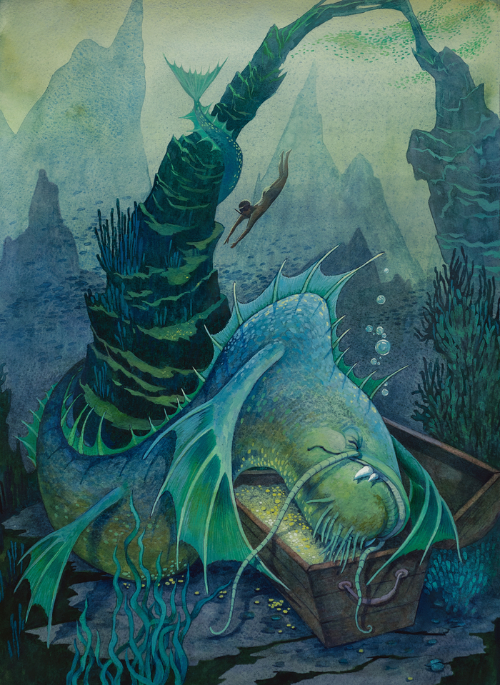 Морской Кощей на златом чахнет