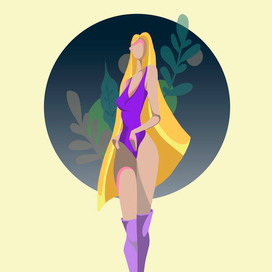 Девушка в фиолетовом купальнике