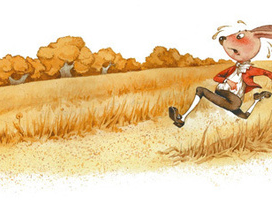 Иллюстрация к сказке братьев Гримм "Заяц и ёж"