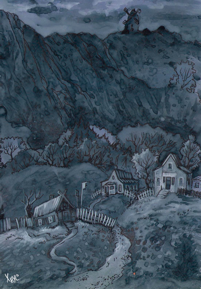 Деревенька в сумерках