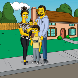 портрет в стиле Симпсонов