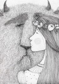 Ілюстрація до казки "красуня і чудовисько"