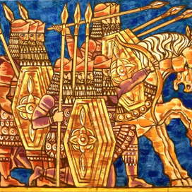 ПАЛЬМИРА: СЛИЯНИЕ КУЛЬТУР". "Войны". 100х120 см, акрил, холст. 2016 г.