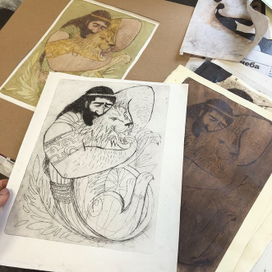 Офорт "Самсон, разрывающий пасть Льву"