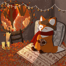 осенняя детская иллюстрация 