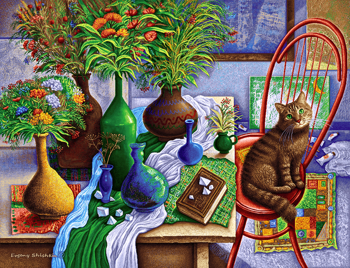 Натюрморт с хрустальными кубиками