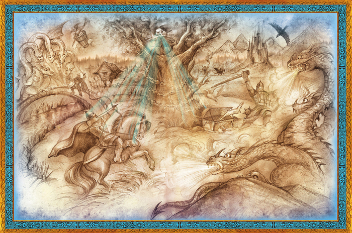 форзац в книгу про богатырей