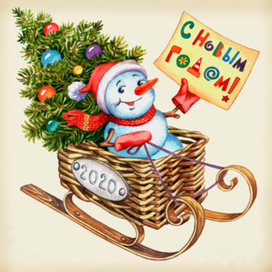 Веселый снеговик