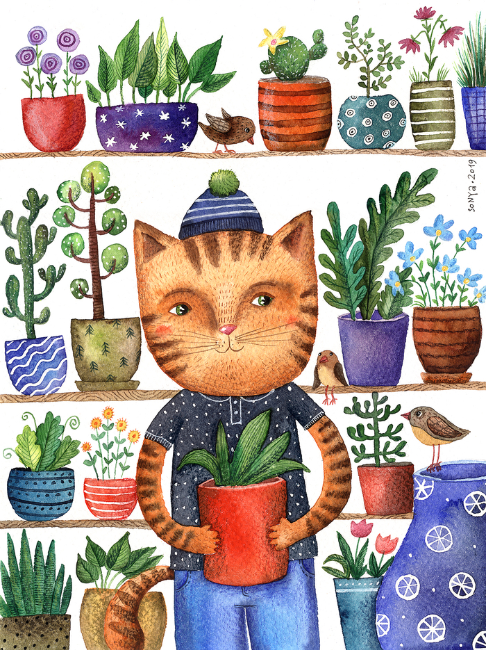 Кот-ботаник