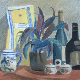 натюрморт с солонкой и бутылками