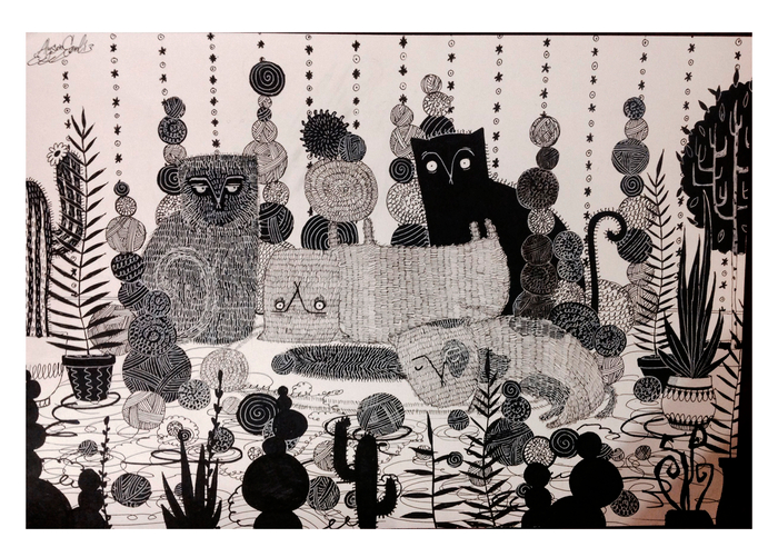 кошачья комната.