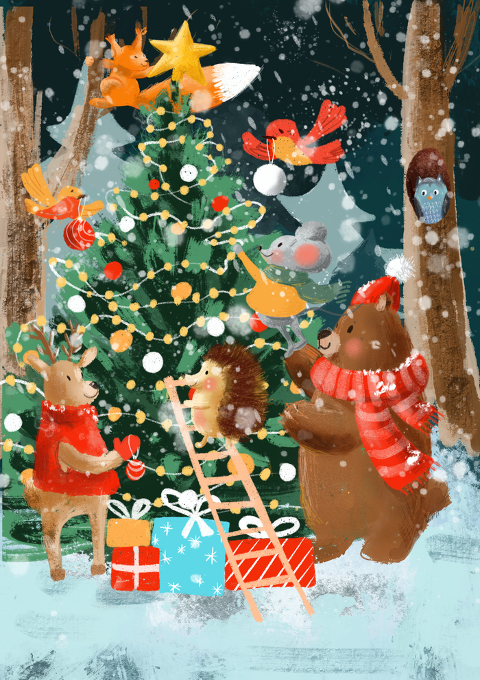 Иллюстрация для новогоднего подарка