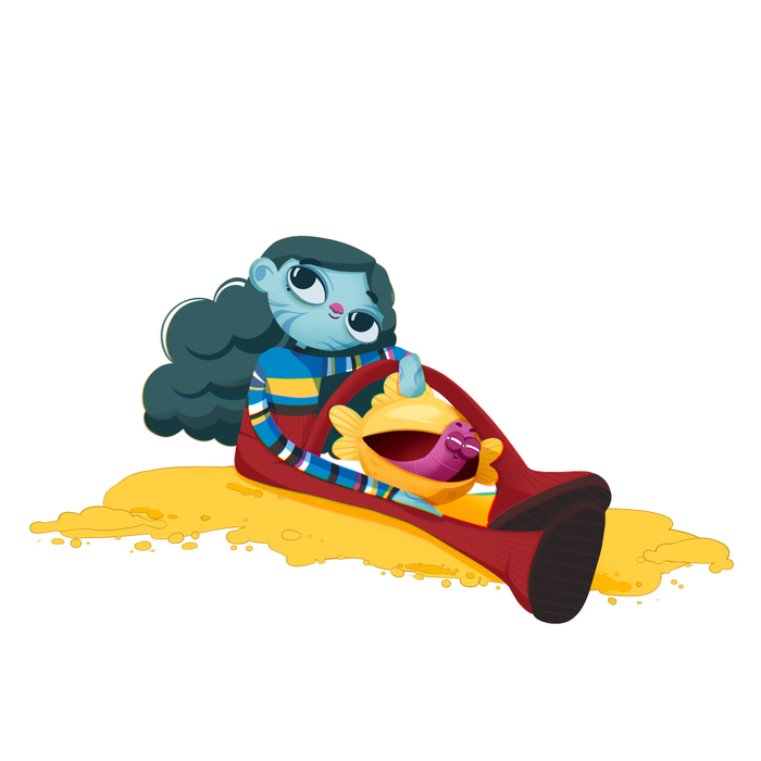 Девочка и червяк. Дизайн персонажей