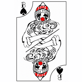 Колода карт "Красный клоун, белый клоун"