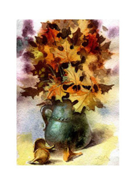 Листья и лисички