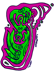 Зелёное в розовом