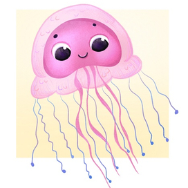 Карточка медуза иллюстрация