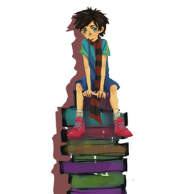 Мальчик на книгах