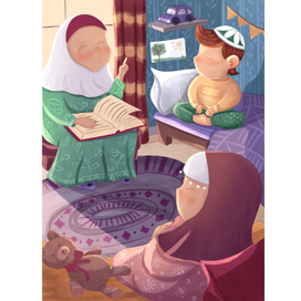 Иллюстрация мусульманской книги для детей