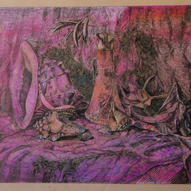 Графика "Натюрморт с ракушками"