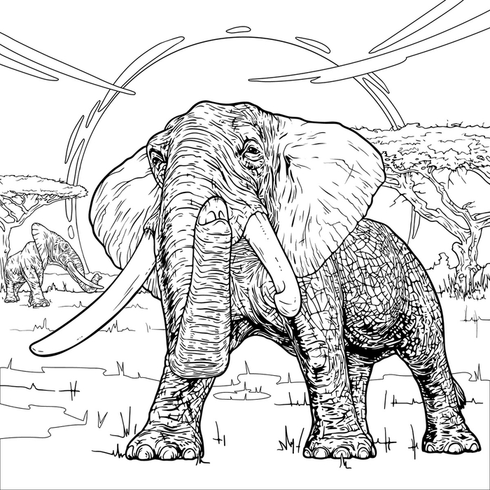 Слоны в саванне