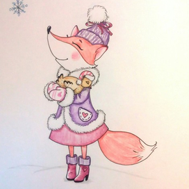 Лисонька и первая снежинка